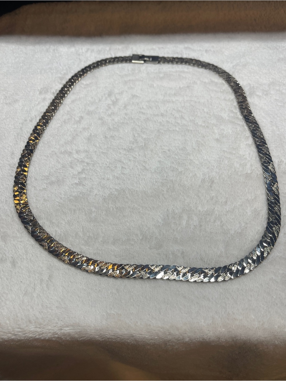Vintage Heavy 925 Sterling Silver Flat Curb Chain Necklace 2.2oz Diamond-Cut 62g